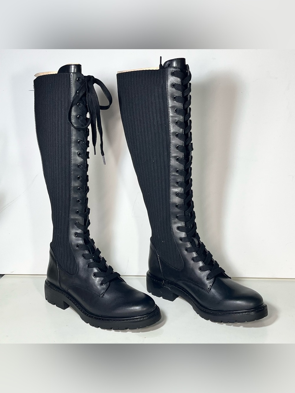 Sam Edelman Lila Lace up Leather Knee High Boots